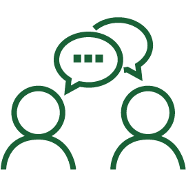 Conversing with chat bubbles image